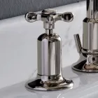 3-huls håndvaskarmatur med høj tud i nikkel finish Made in Italy - Rød Viadurini