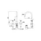 3-huls håndvaskarmatur med høj tud i nikkel finish Made in Italy - Rød Viadurini
