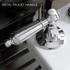 3-hullers håndvaskarmatur med klassiske greb i håndlavet messing - Noriana Viadurini