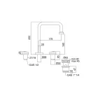 Moderne 3-hullers håndvaskarmatur med affald lavet i Italien - Quito Viadurini
