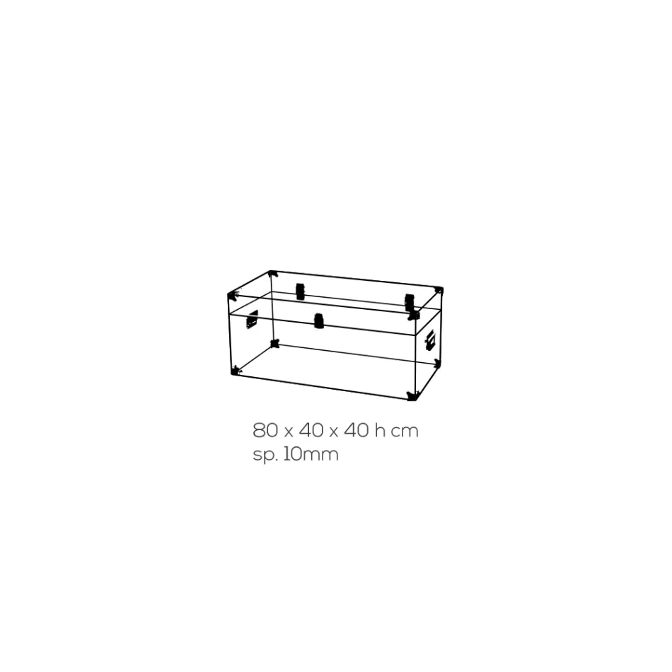 Designstamme i gennemsigtig akrylkrystal og moderne stål - Dante Viadurini