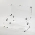 Designstamme i gennemsigtig akrylkrystal og moderne stål - Dante Viadurini