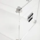 Designstamme i gennemsigtig akrylkrystal og moderne stål - Dante Viadurini