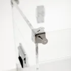 Designstamme i gennemsigtig akrylkrystal og moderne stål - Dante Viadurini