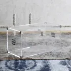 Designstamme i gennemsigtig akrylkrystal og moderne stål - Dante Viadurini