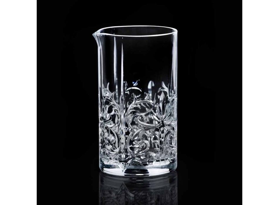 Blandingsglas med excentrisk dekoration Luksusdesign 4 stykker - Destino Viadurini