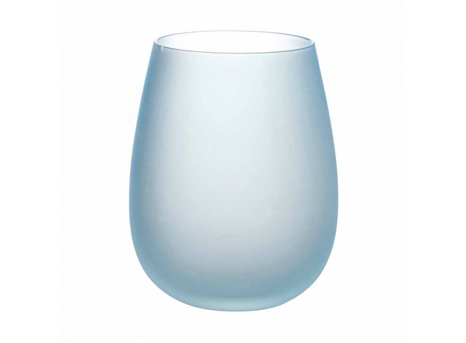 Vandbriller i farvet frostet glas Komplet service 12 stykker - efterår Viadurini
