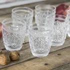 Dekorerede gennemsigtige glas vandglas 12 dele - Palazzo Viadurini