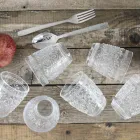 Dekorerede gennemsigtige glas vandglas 12 dele - Palazzo Viadurini