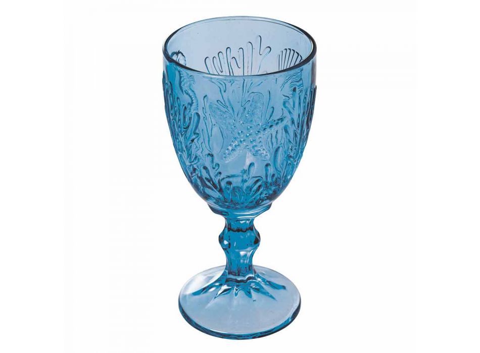 Briller Vin- eller vandfarvet glas Marine dekor 12 stykker - Mazara