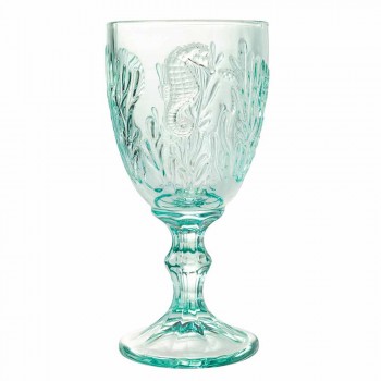 Briller Vin- eller vandfarvet glas Marine dekor 12 stykker - Mazara