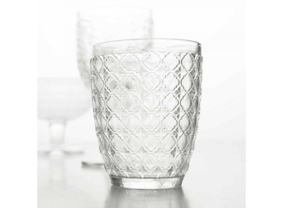 6 stykker, der serverer briller i gennemsigtigt glas til vand - optisk Viadurini