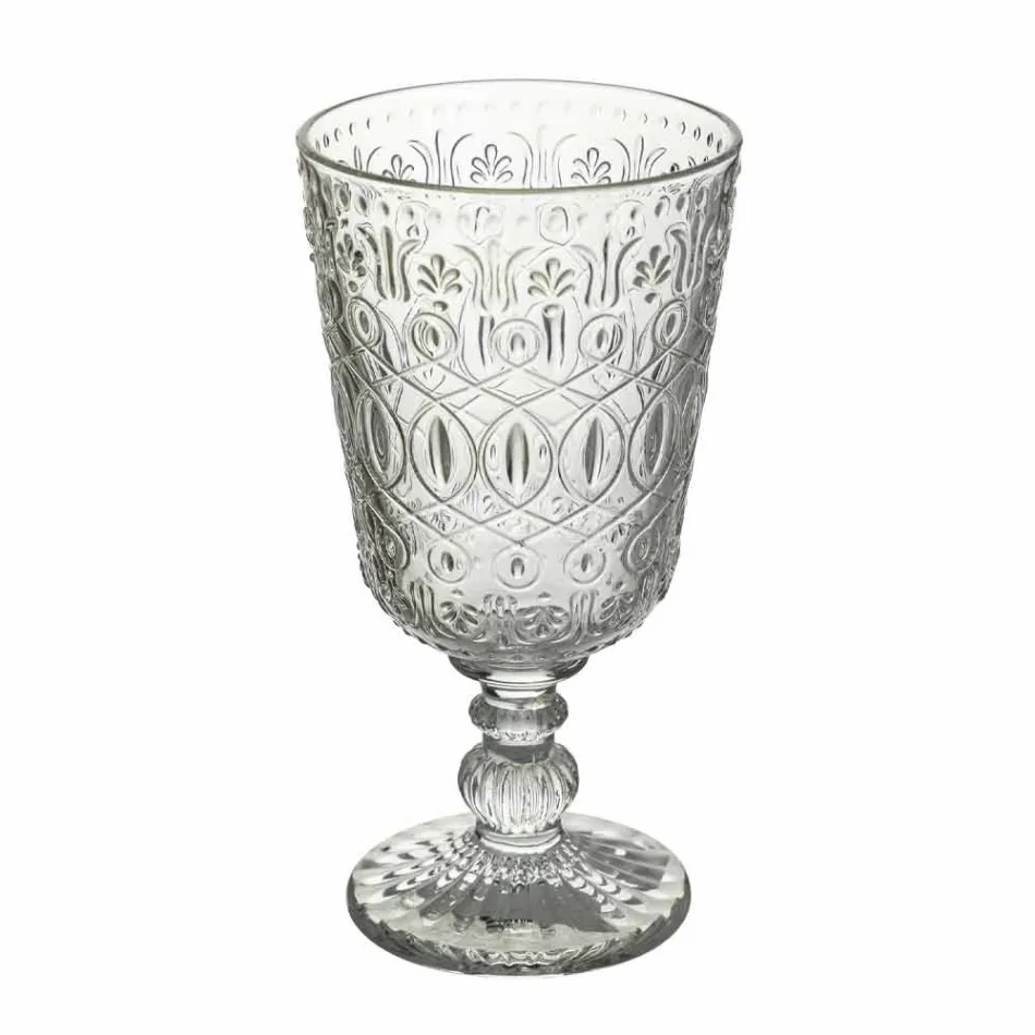 Gennemsigtig dekoreret glas vinglas 12 designbægre - marokkobisk Viadurini