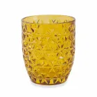 Moderne farvet glas dekoreret briller, der serverer vand 6 stykker - blanding Viadurini