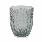 Moderne farvet glas dekoreret briller, der serverer vand 6 stykker - blanding Viadurini