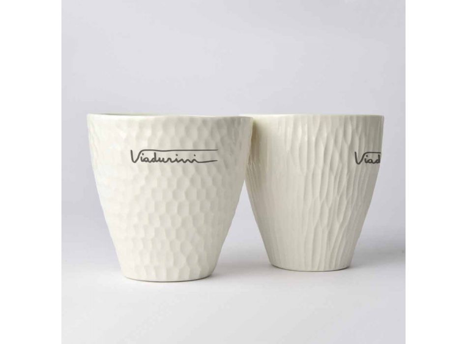 Luksus design hvide porcelænsbriller 6 unikke stykker - Arcireale Viadurini