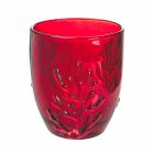 Vandglas med farvet glas med koraldekoration, 12 stykker - Crimson Viadurini