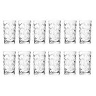 Tall Tumbler Glasses i Eco Crystal Leaf Decoration 12 stk. - Magnolio Viadurini