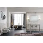 Hvidt keramisk hængende bidet i klassisk stil, lavet i Italien - Nausica Viadurini