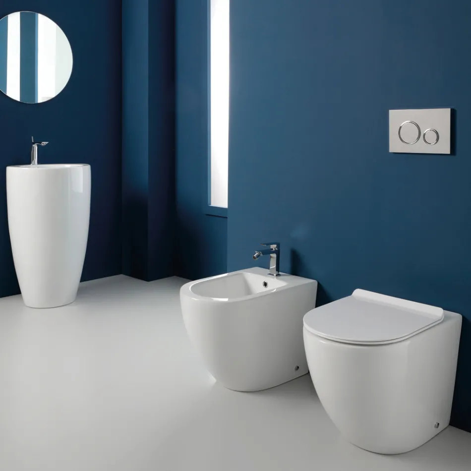 Aralia cyklonisk keramisk bidet med et enkelt hul og et moderne design Viadurini
