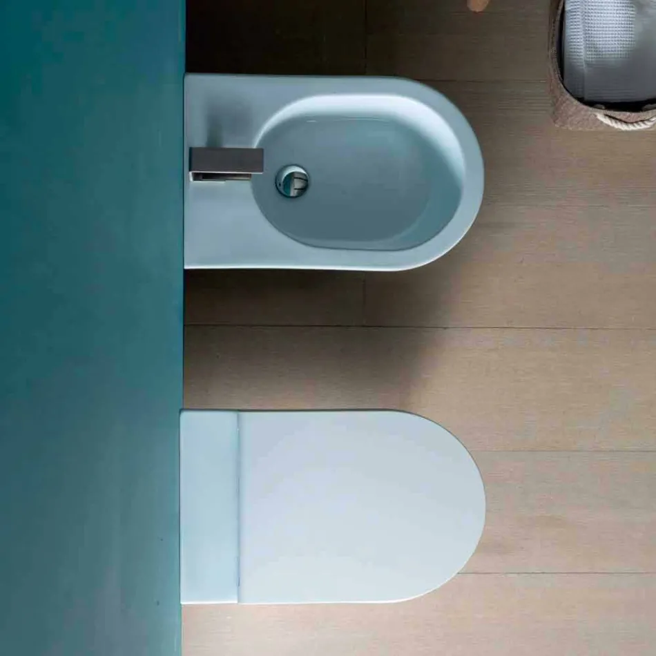 Keramisk bidet Sun 57x37cm moderne design, fremstillet i Italien Viadurini