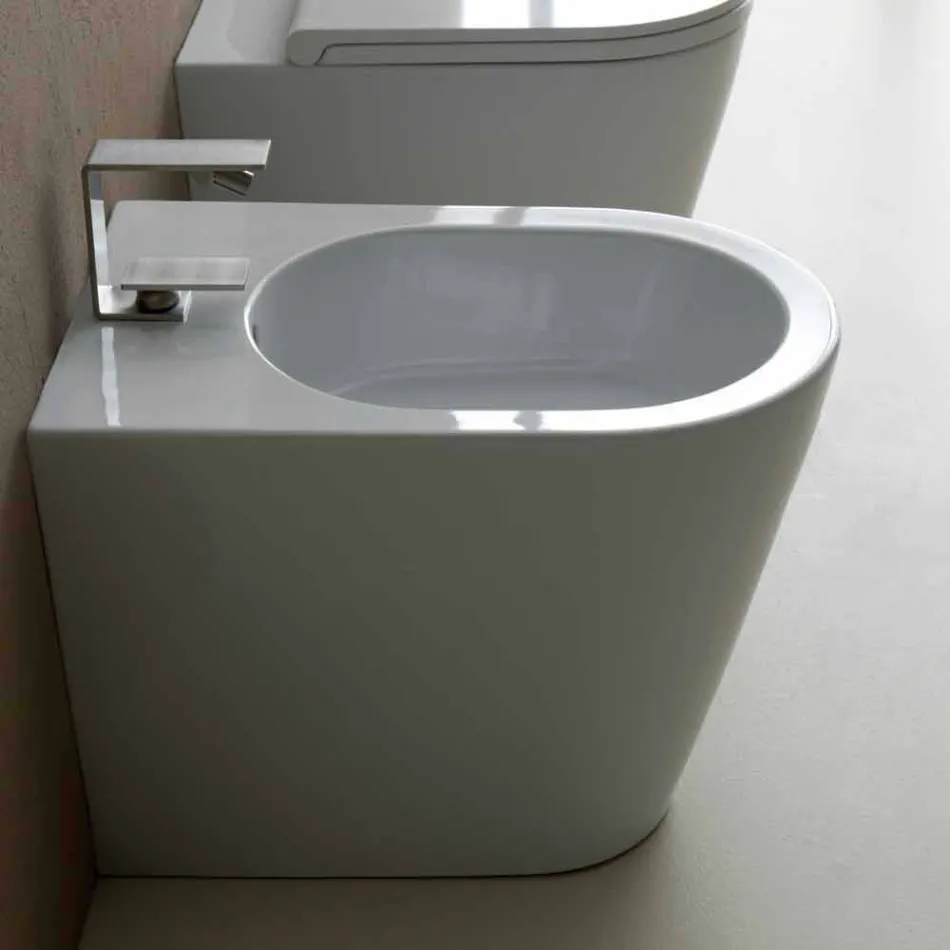 Keramisk bidet Sun 57x37cm moderne design, fremstillet i Italien Viadurini