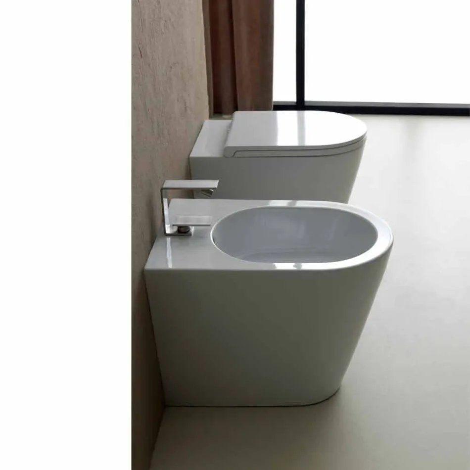 Keramisk bidet Sun 57x37cm moderne design, fremstillet i Italien Viadurini