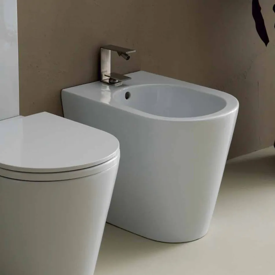 Keramisk bidet Sun 57x37cm moderne design, fremstillet i Italien Viadurini