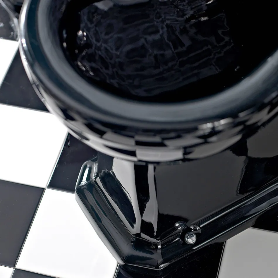 Vintage hvid eller sort keramisk gulvbidet lavet i Italien - Marwa Viadurini