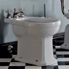 Vintage hvid eller sort keramisk gulvbidet lavet i Italien - Marwa Viadurini