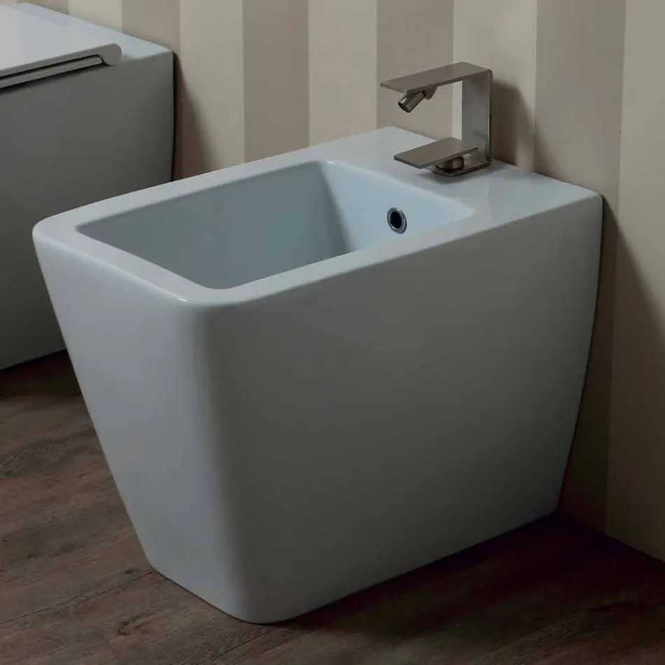 Bidet hvid keramik moderne design Sun 55x35 cm Made in Italy Viadurini
