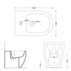 Bidet moderne keramiske Shine Square Uindfattet 54x35cm Made in Italy Viadurini