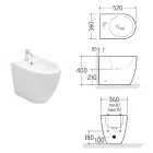 Aster gulvmonteret bidet i mat keramik i to farver og et moderne design Viadurini