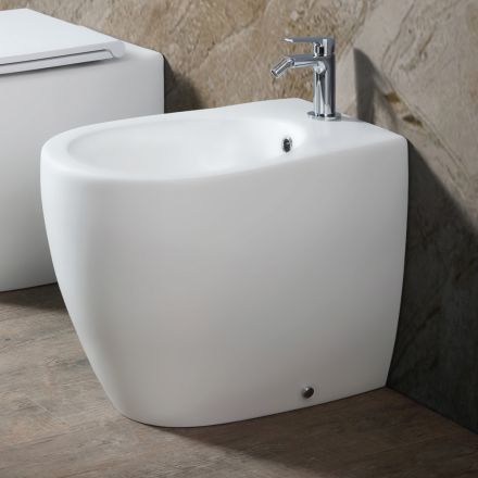 Aster gulvmonteret bidet i mat keramik i to farver og et moderne design Viadurini