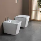 Gulvmonteret bidet med ét hul i hvid keramik med et elegant moderne design - Giunco Viadurini