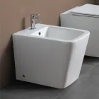 Gulvmonteret bidet med ét hul i hvid keramik med et elegant moderne design - Giunco Viadurini