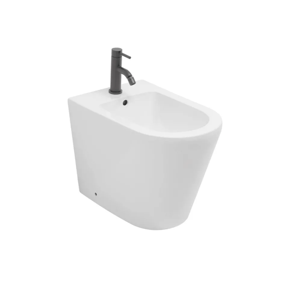 Salice gulvmonteret bidet med ét hul i hvid keramik med et elegant moderne design Viadurini