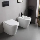 Salice gulvmonteret bidet med ét hul i hvid keramik med et elegant moderne design Viadurini