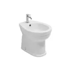 Gulvmonteret bidet med ét hul i hvid keramik med et elegant moderne design - Silica Viadurini