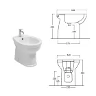 Gulvmonteret bidet med ét hul i hvid keramik med et elegant moderne design - Silica Viadurini