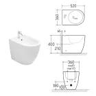 Aster gulvmonteret bidet med ét hul i slidstærk hvid keramik med et moderne design Viadurini