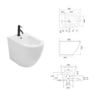 Gulvmonteret bidet med ét hul i slidstærk hvid keramik med et moderne design - Olmo Viadurini