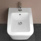 Væghængt bidet med ét hul i hvid keramik med et elegant moderne design - Giunco Viadurini