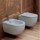 Hung bidet i moderne design keramisk stjerne 55x35cm Made in Italy Viadurini