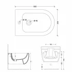 Hung bidet i moderne design keramisk stjerne 55x35cm Made in Italy Viadurini