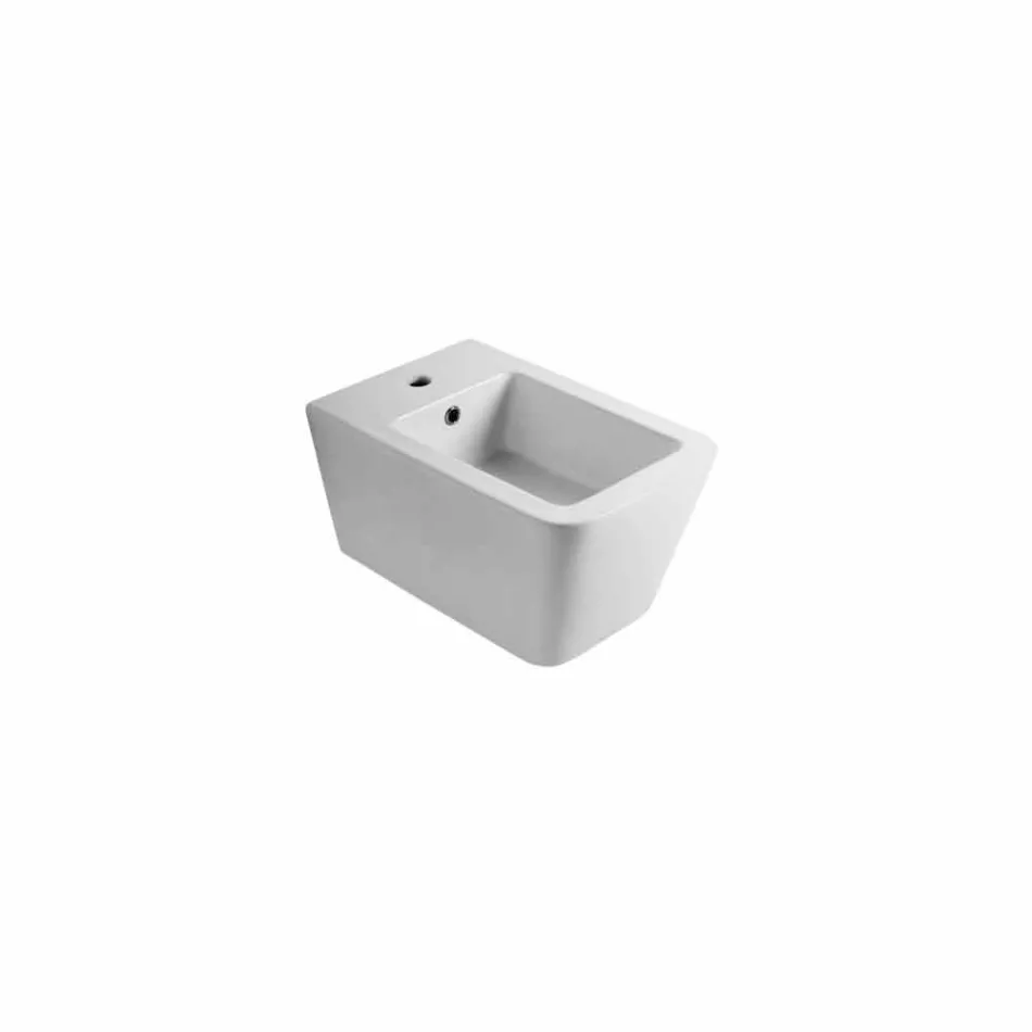 Hung bidet i keramisk design Sun Square 55x35cm, lavet i Italien Viadurini