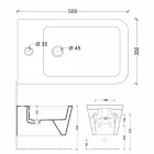 Hung bidet i keramisk design Sun Square 55x35cm, lavet i Italien Viadurini