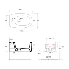 Væghængt keramisk bidet i forskellige farver fremstillet i Italien - pige Viadurini