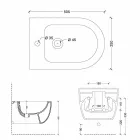 Bidet moderne affjedring hvid keramik stjerne 50x35cm Made in Italy Viadurini