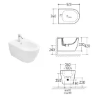 Aster - Væghængt bidet i slidstærk hvid keramik med et moderne design Viadurini